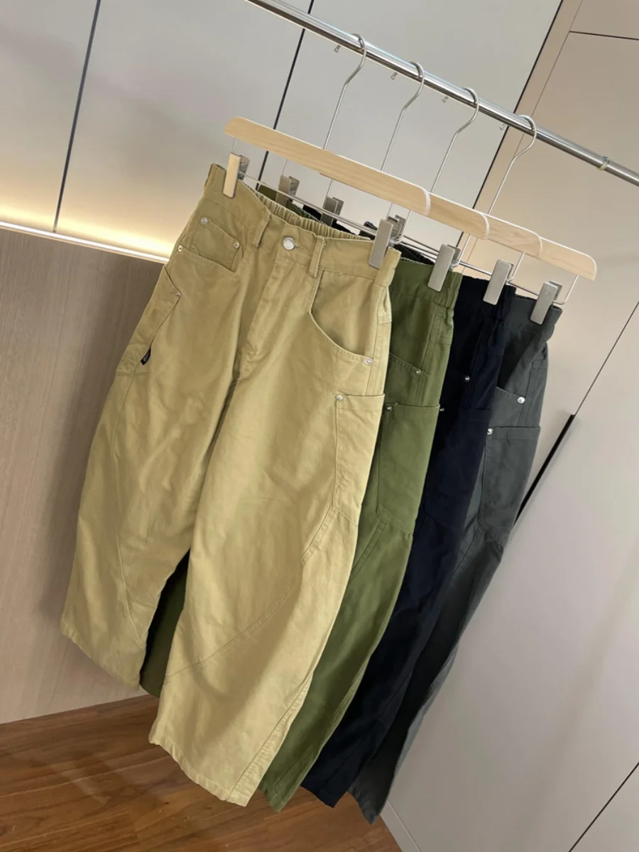 

Мужские брюки в американском ретро-стиле, свободного кроя, прямые, удобные, для работы и повседневной носки, осенняя коллекция, молодежный стиль