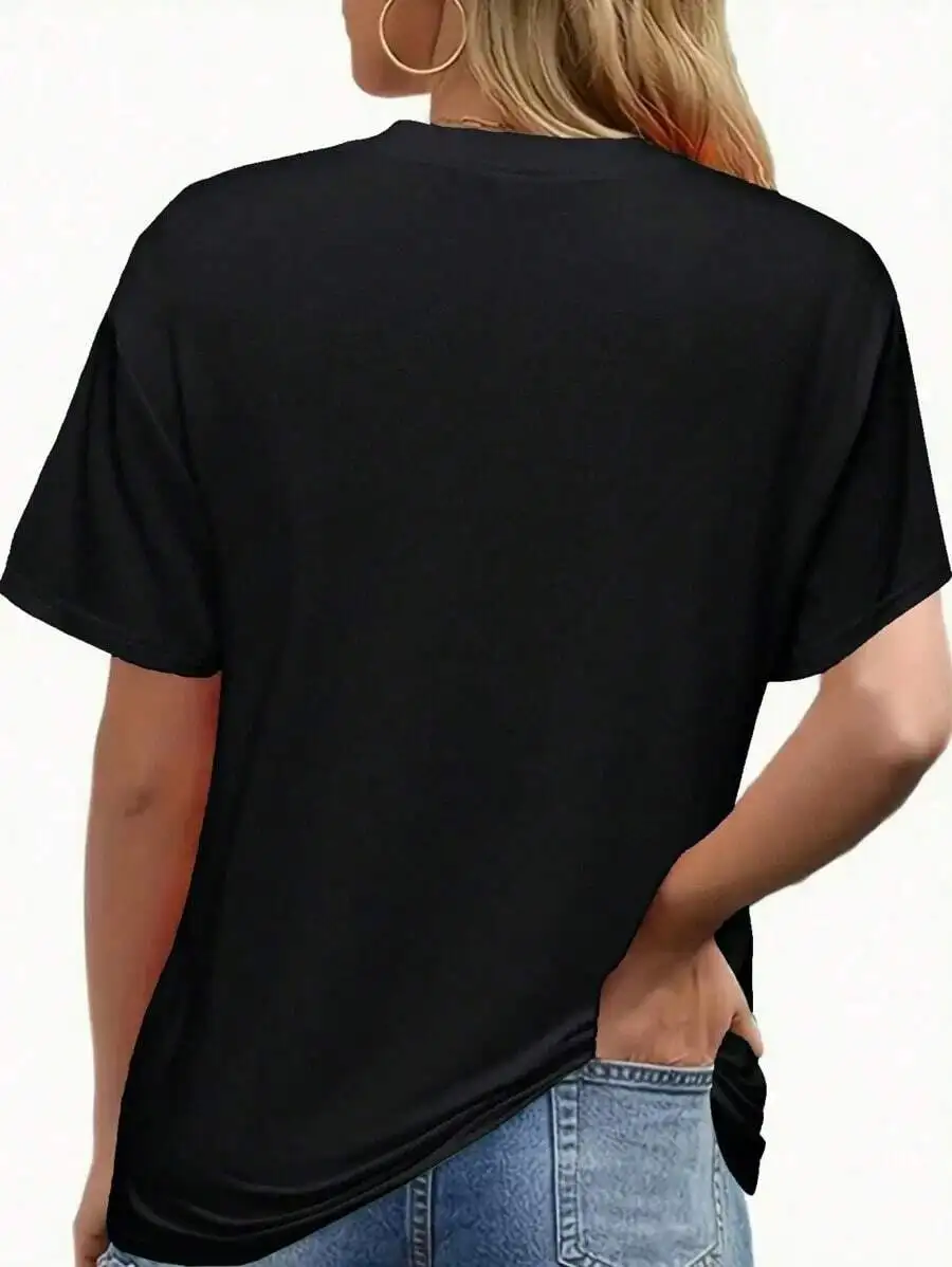 2026 New Women Crew Neck Short Sleeve T Shirt Printed Graphic Top Casual Spring Summer Daily Wear Basic Top T Shirt