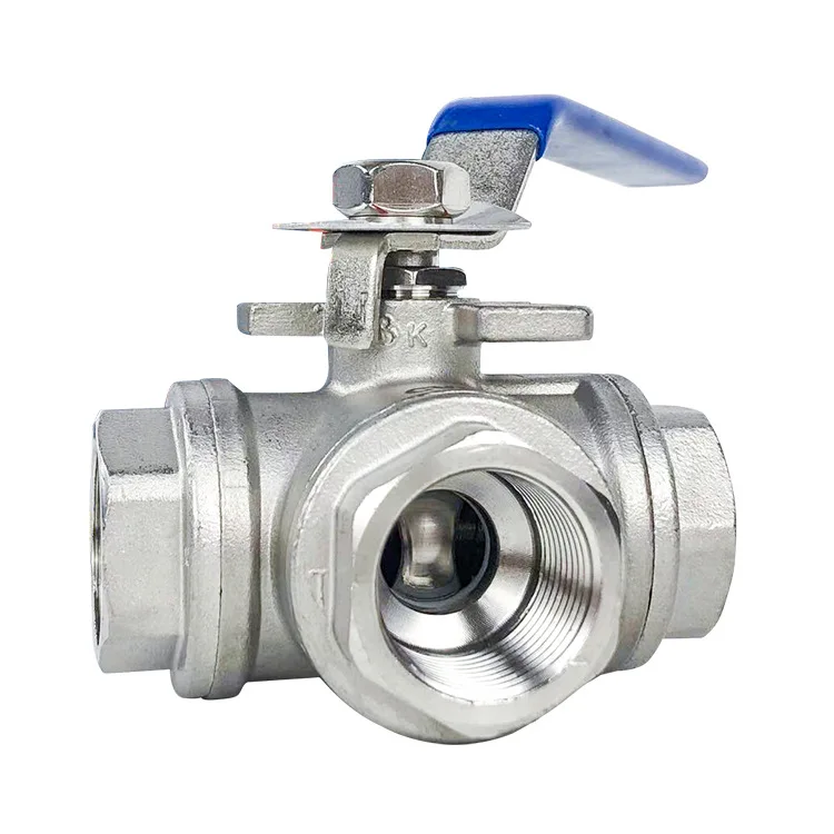 

BSP L Type Male Thread Three 3 Way Ball Valve DN15 Stainless Steel 304 Valve Handle Valves L Port 1/2"