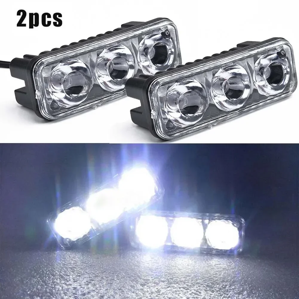 

2pcs LED Car Daytime Running Light Car 3LED Super White High Power Work Lights Daytime- Running Lights Fog Lamps Car Accessories