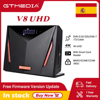 GTMEDIA V8 UHD 4K Ultra HD Satellite Receiver DVB-S/S2/S2X+T/T2+ISDB-T+Cable(J83.A/C)+ATSC-C(J83.B)With Smart Card Reader TV Box