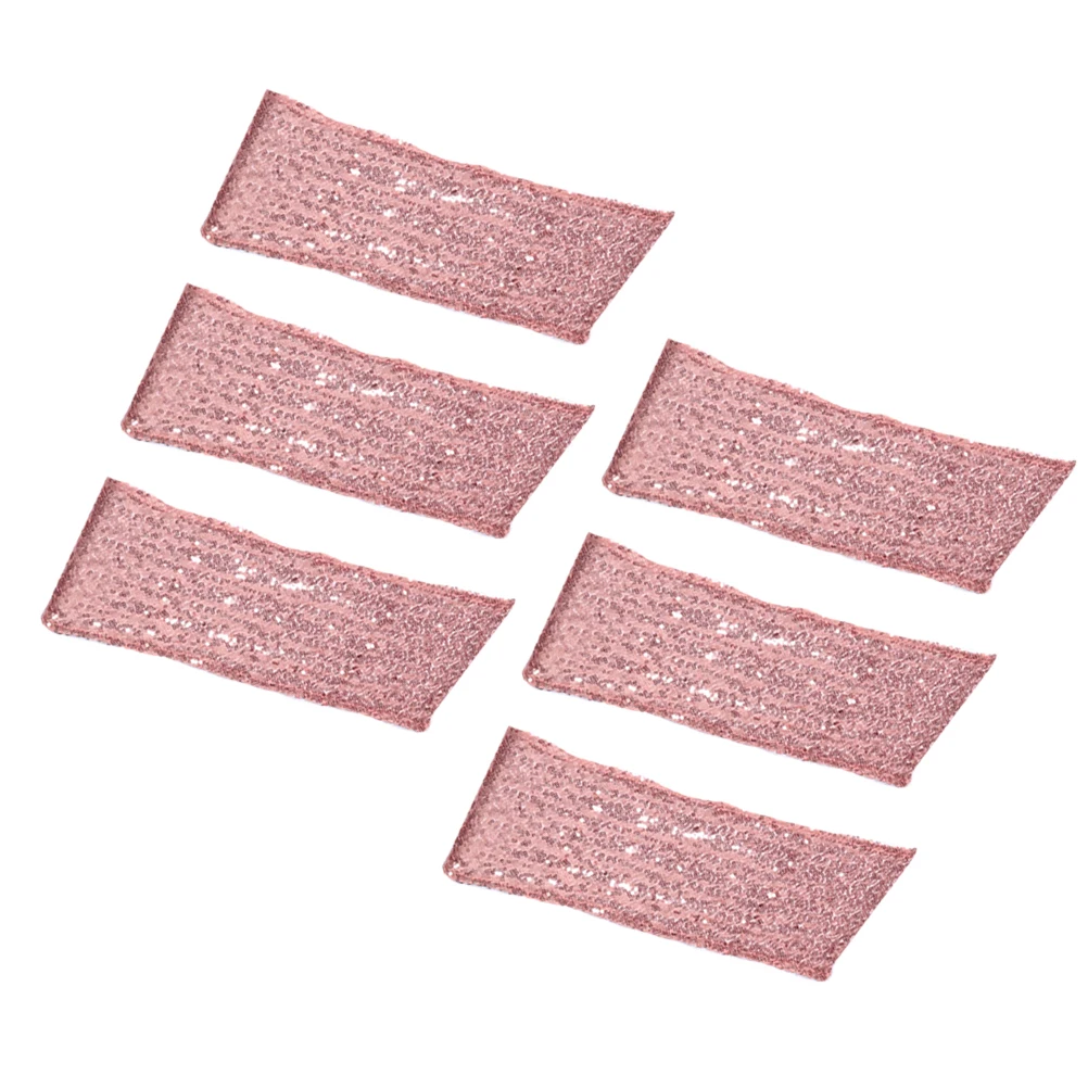 

12pcs Stretch Wedding Back Strap Back Ribbon Elastic Seat Chair Cover Straps Polyester Chair Cover For Party Pink