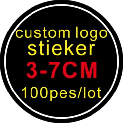 Pegatina de sellado con logotipo personalizado, pegatina circular de 3-7cm, 100 piezas, para boda, cumpleaños, bautismo