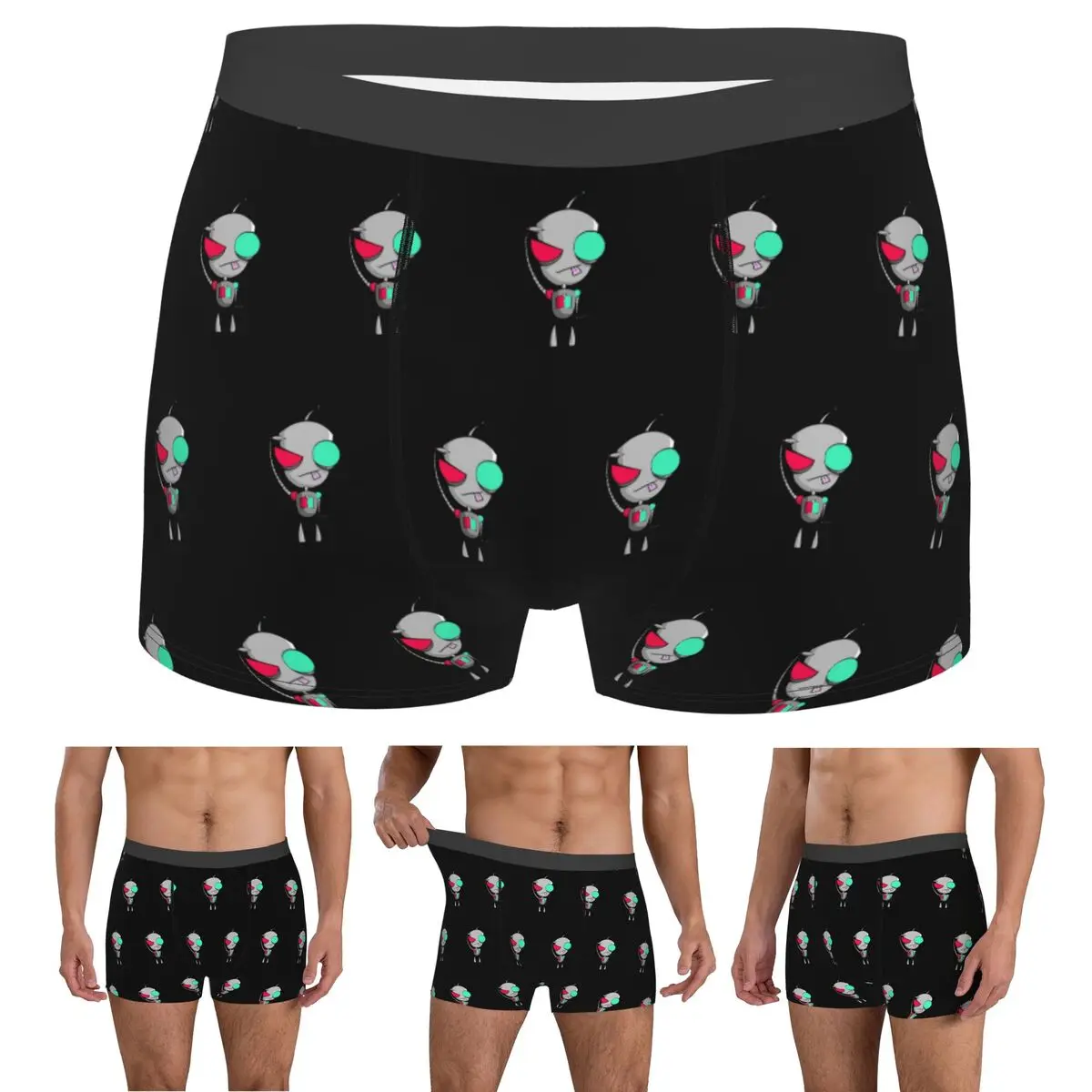 

Трусы-боксеры, шорты Gir Invader Zim, мужские дышащие трусы для Homme, мужской подарок бойфренду
