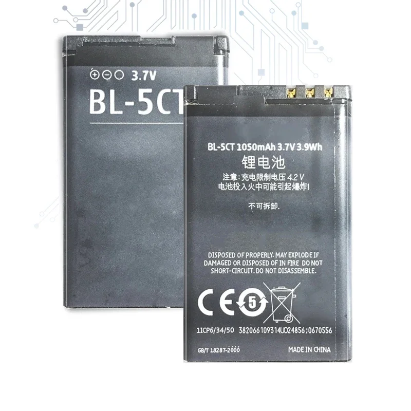 BL5CT BL-5CT Manufacturer gb/t 18287-2013 Battery for Nokia 6303i 6303C 6750 C5 C5-00 C5-02 C5-00i Batteries