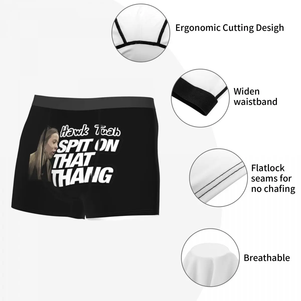 Funny Boxer Funny Meme Hawk Tuah Spit On That Thang Shorts Panties Men Underwear Soft Underpants for Male