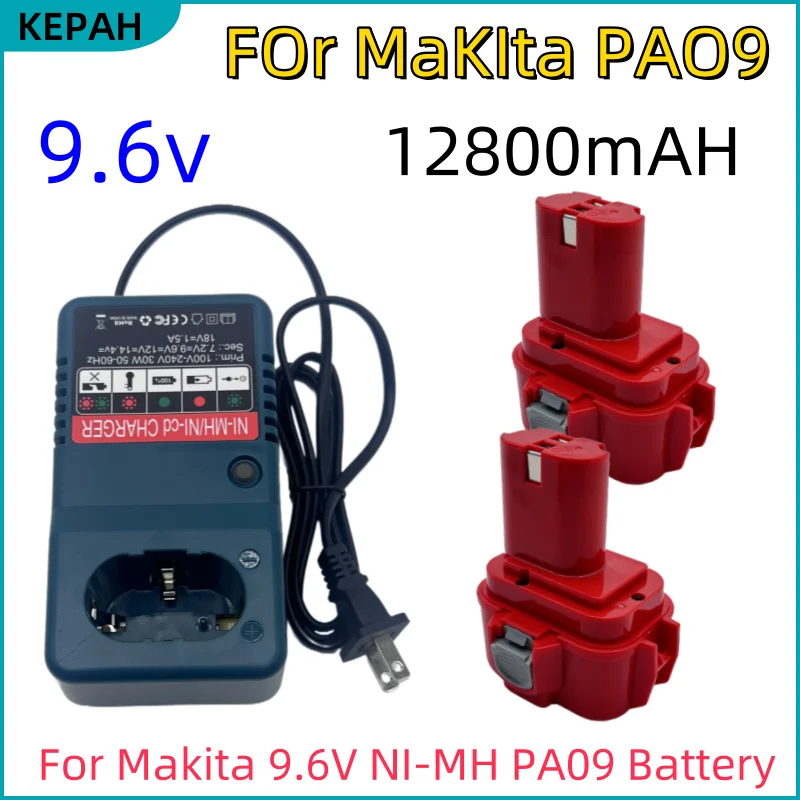 9.6 فولت لبطارية ماكيتا 🏆 9.8AH/12.8AH بطارية قابلة للشحن لماكيتا PA09 9120 9122 9134 9135 9135A قطع غيار أداة السلطة باتيه #1