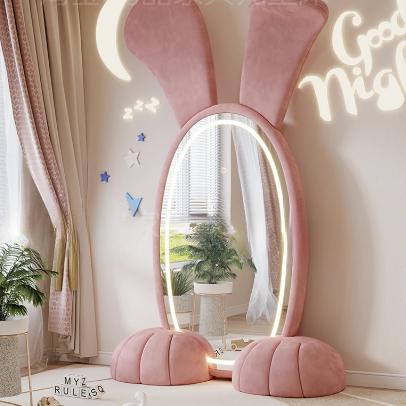 Full-length floor mirror ins Internet celebrity fabric home cartoon atmosphere theme hotel full-length mirror