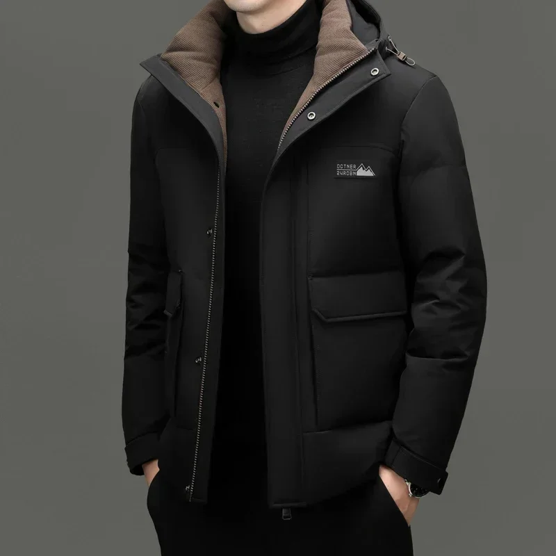 

COZOK Short Down Jacket 2025 Winter Coats Hooded Man Designer Clothes Men Duck Male Padding 's for