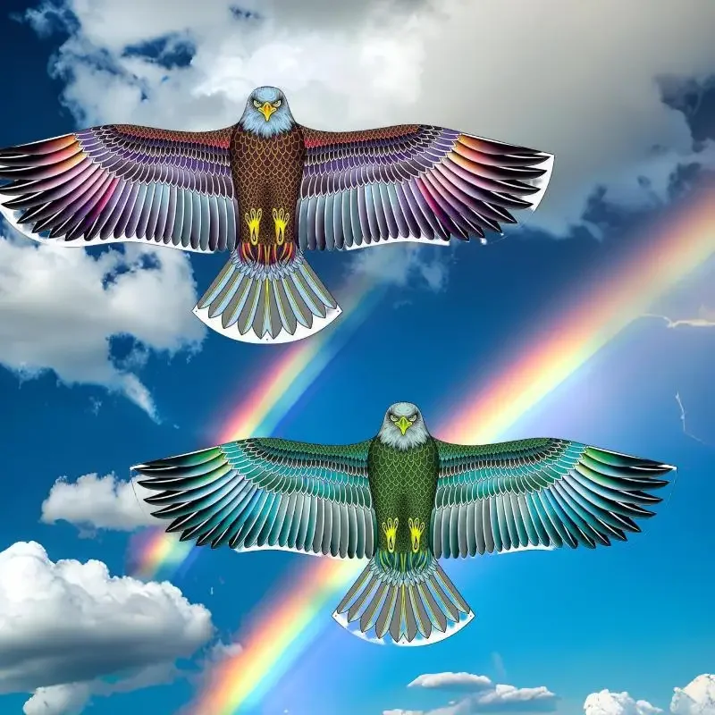 1 قطعة طارد الطيور لحديقة ساحة الملونة النسر طائرة ورقية مضاهاة تحلق الصقر طائرة ورقية الطيور مخيف محرك الطيور طائرة ورقية تخويف جهاز