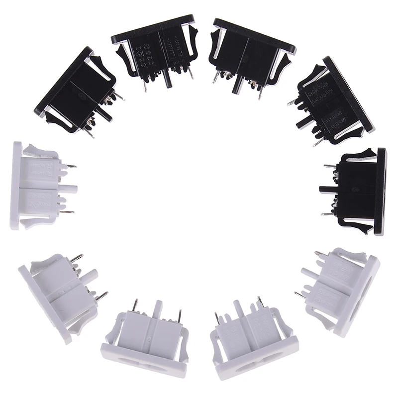* * New Sale 5Pcs AC250v 2.5a iec320 c8 male 2 pins power inlet socket connector