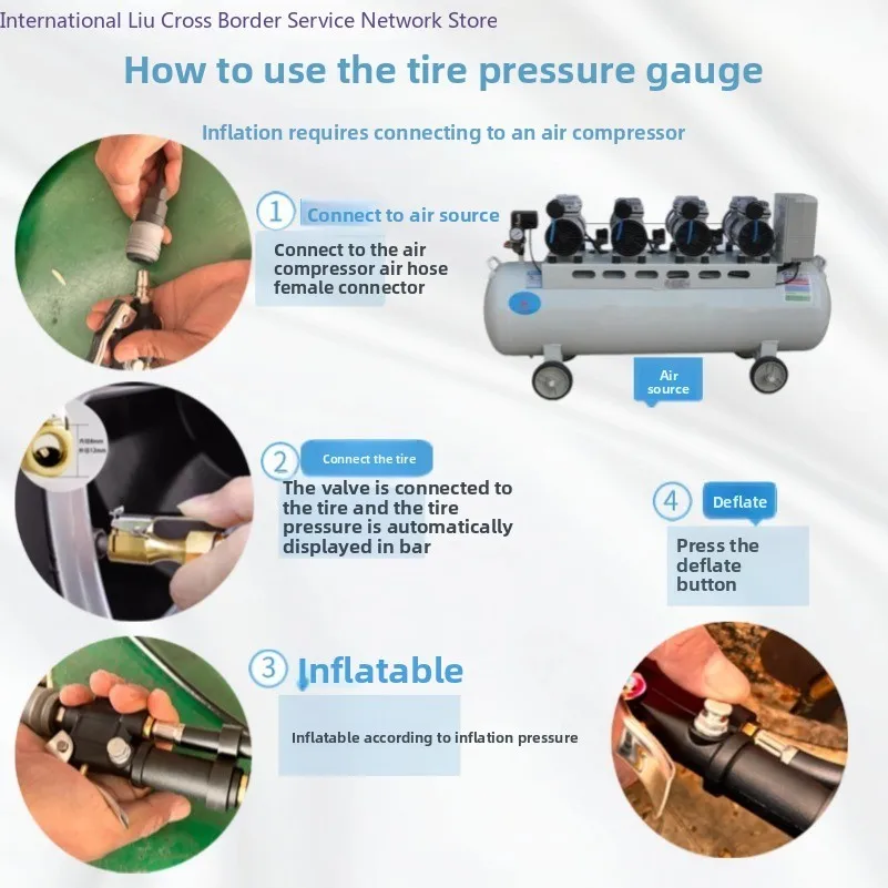 Inflation belt meter High-precision inflation meter Tire pressure visual digital display