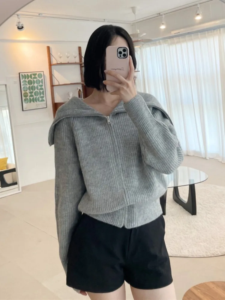

Retro Navy Collar Sweater Jaet Women's Loose Versatile High-End Knitted Top Commute Sle Long Sve Autumn Winter Outerwear