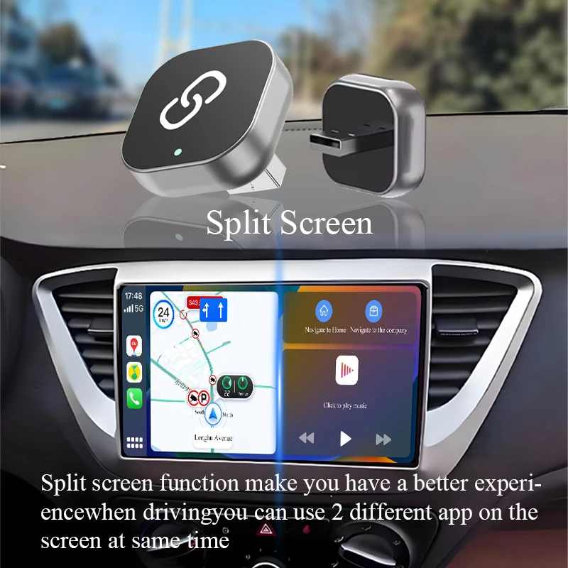 2in1 Wired to Wireless CarPlay Android Auto Adapter USB Dongle Plug And Play Car Intelligent Systems For VW Toyota Nissan Honda image 5