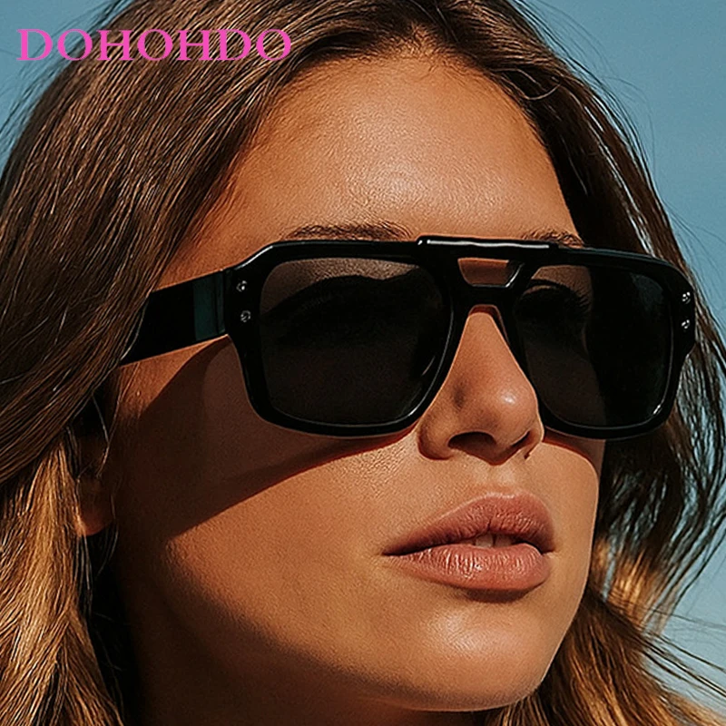 

2025 Retro Square Pilot Rice Nail Women's Sunglasses New Brand Designer Men Classic Sunglass Driving Travel Shades Unisex UV400