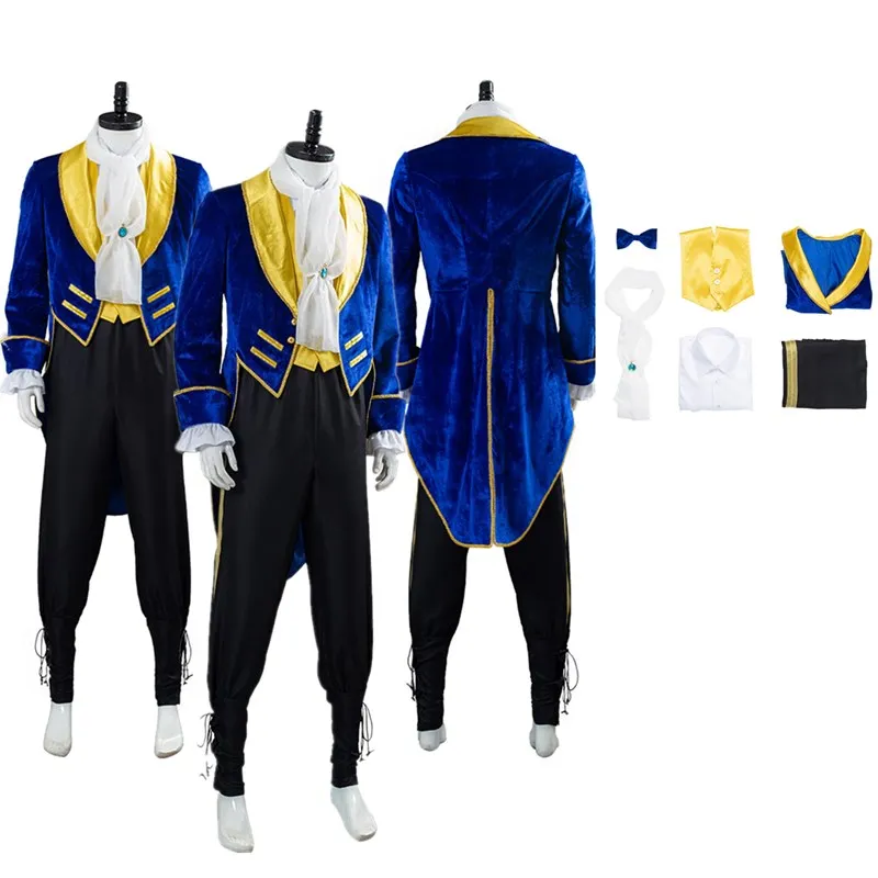 Prince Cosplay Beast Fantasy Costume Cartoon Anime Fantasia uomo adulto uniforme cappotto pantaloni abiti Halloween Carnival Party Suit