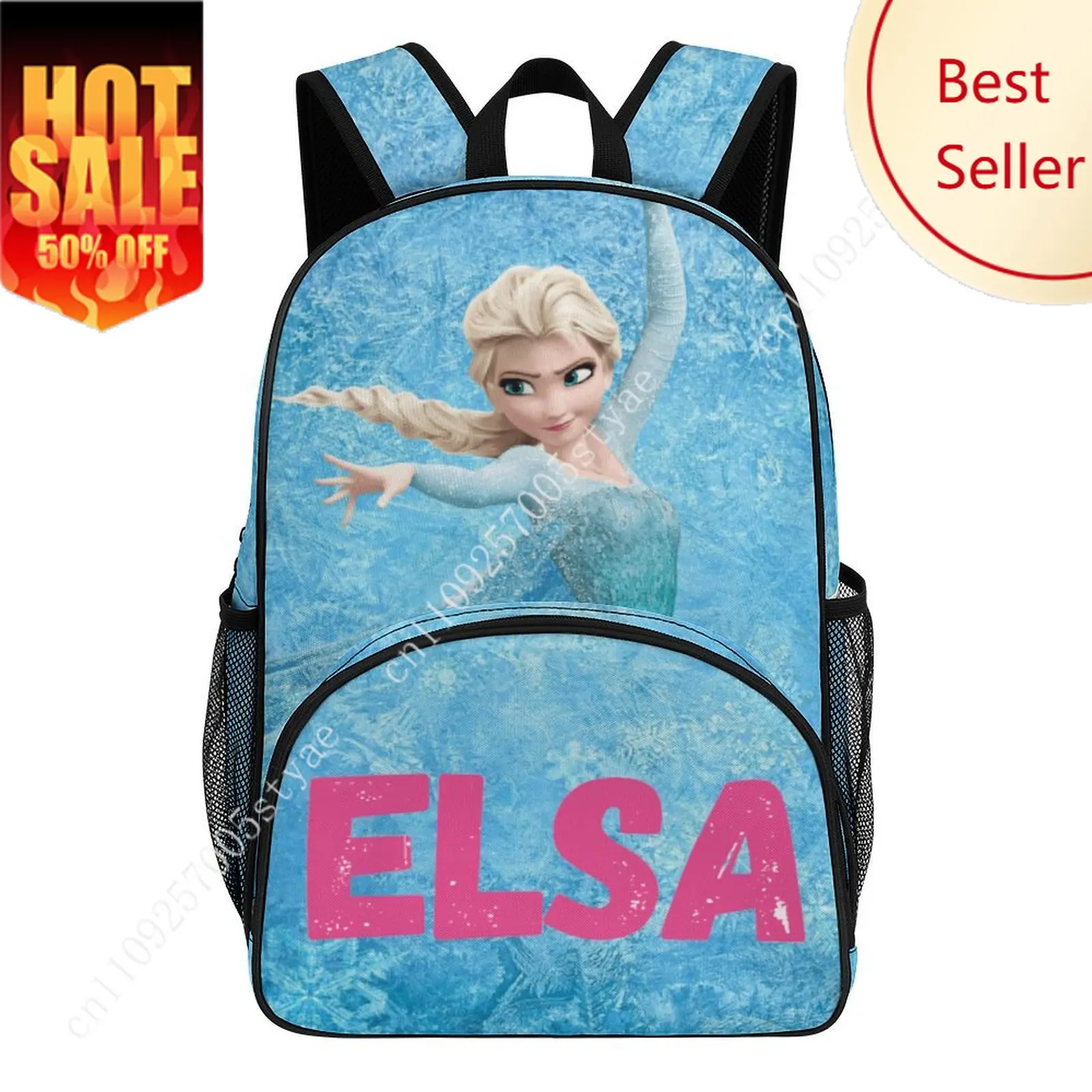 

Elsa Anna Large Capacity Backpack Disney Cartoon Decorate Fabric Bags Design Your Photo Logo Text Party Holiday Custom Gifts