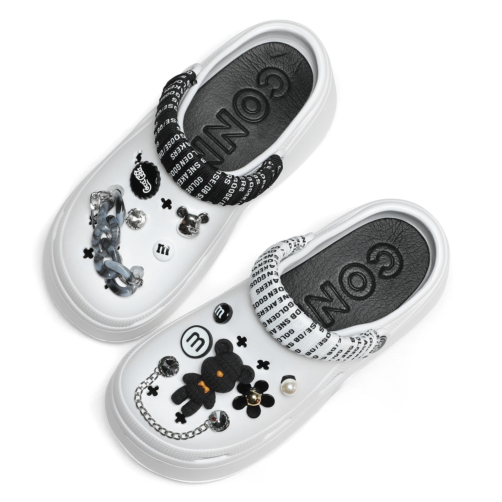 9CM Summer Clogs Outdoor Waterproof Platform Women Slippers Beach Slides Massage Beard Black Designer Sandals