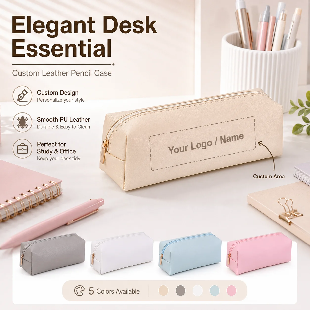 Custom PU Leather Pencil Case - Stationery Office review and price