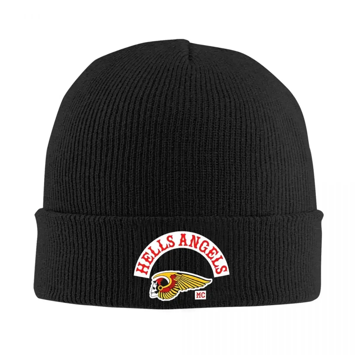 H-Hells Angels Bonnet Hats LOGO Knitting Hat Female Male Casual Thermal Elastic Beanie Hats Autumn Winter Outdoor Custom Cap