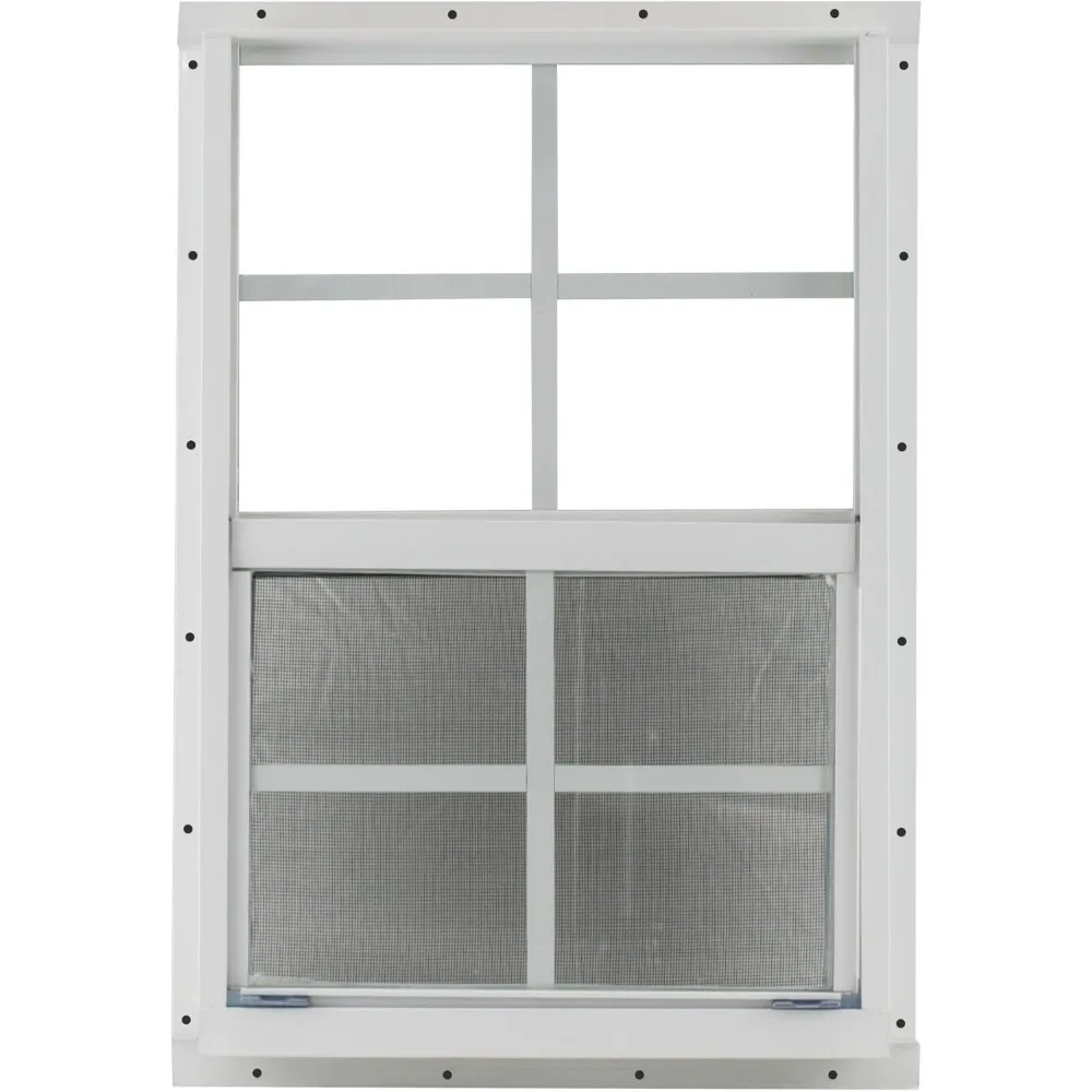Shed Windows and More 14" X 21" White Flush Mount Tempered Glass, Playhouse Windows, Chicken Coop Windows
