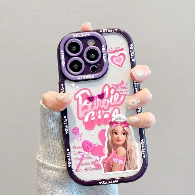 Barbie Princess Fashion Beautiful Phone Case For iPhone 15 14 13 11 12 Pro Max XR XS MAX Y2K Pink Girl Anti Fall Back Cover