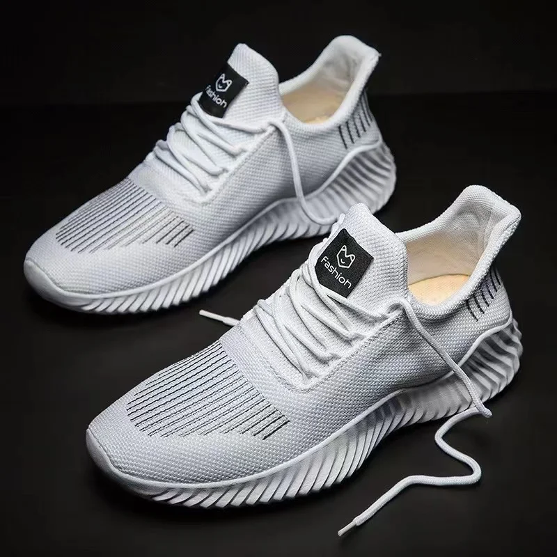 UncleJerry High Quality Men Sneakers Breathable White Fashion Gym Casual Shoes Lightweight Walking Footwear Zapatillas Hombre