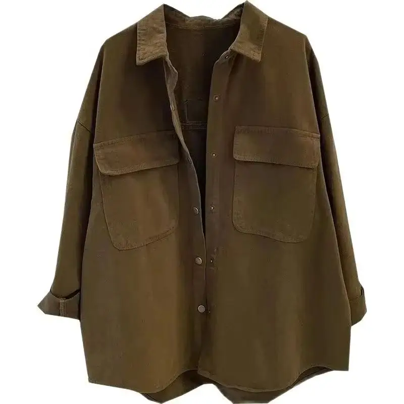 

2023 Spring Autumn Shirt Girl New Korean The Coat Women Casual Stack Loose Jacket College Style Long-Sleeved Top Female Blouse