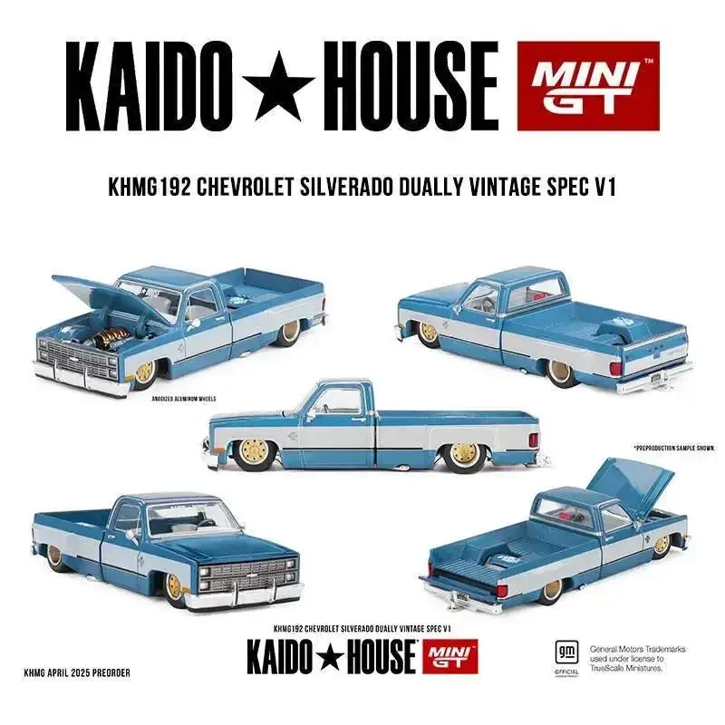 

PreSale KHMG 192 1:64 Chevrolet Silverado Dually Vintage Spec V1 Openable Hood Diecast Car Model Kaido House MINIGT