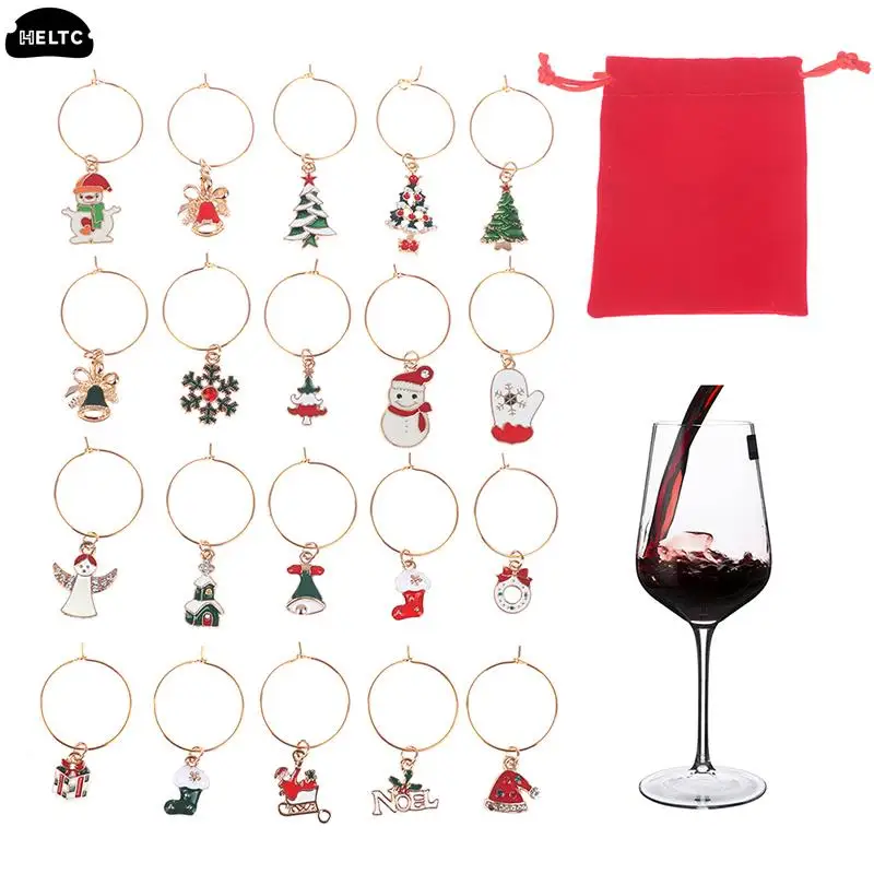 

20pcs Christmas Wine Glass Markers Delicate Useful Durable Wine Cup Tags Wine Cup Decorations Wine Cup Markers For House Party