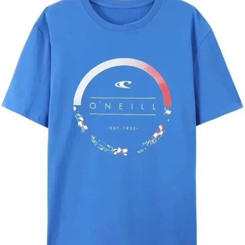 

2025 Новая высококачественная пляжная мужская летняя горячая распродажа, мужская футболка из 100% хлопка с вьющимися волосами, футболка премиум-класса с круглым венком и логотипом