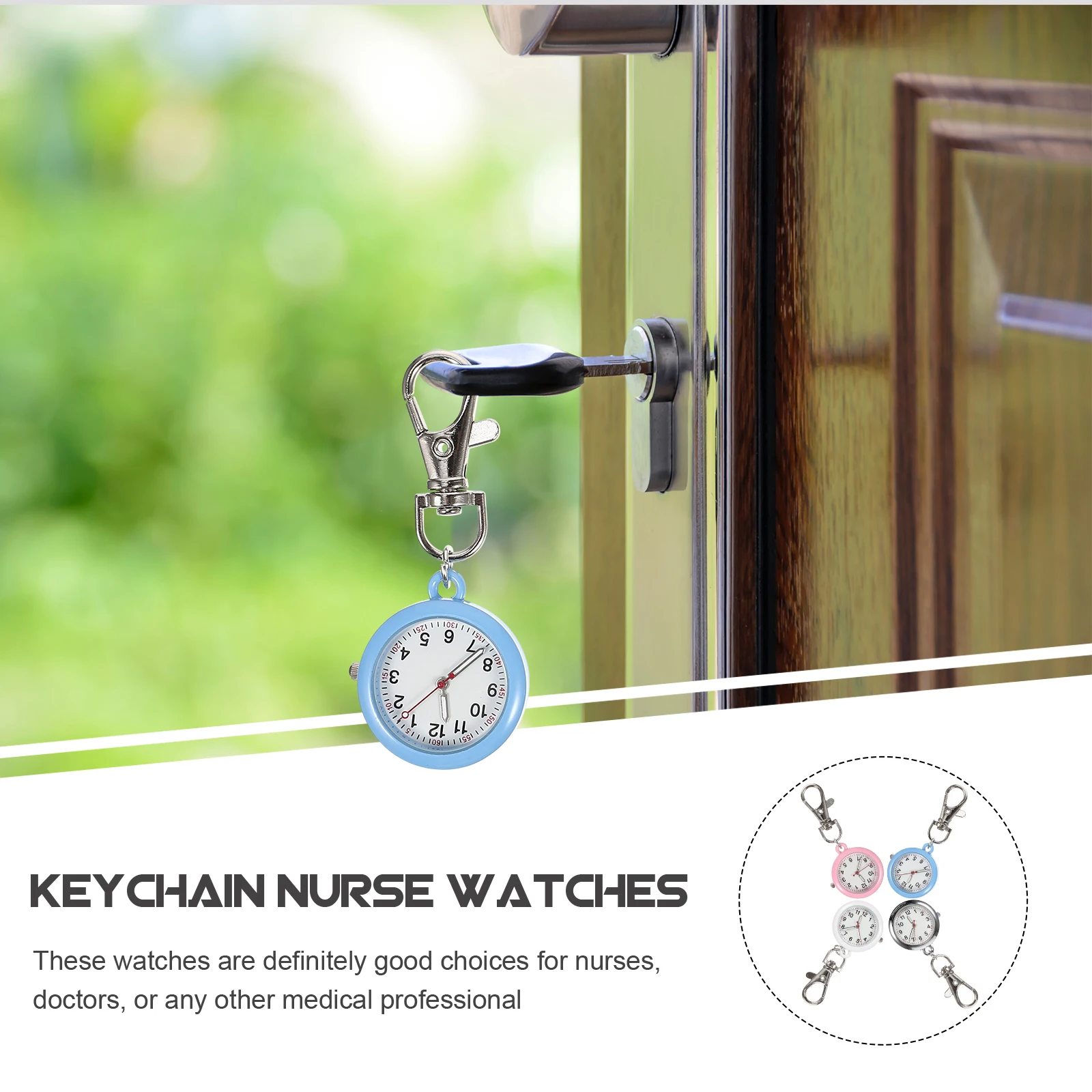 

4pcs Nurse Luminous Outdoor Watches for Nurses Nurses Watch Doctors Medical Quartz Ladies Keychain Watch Watches