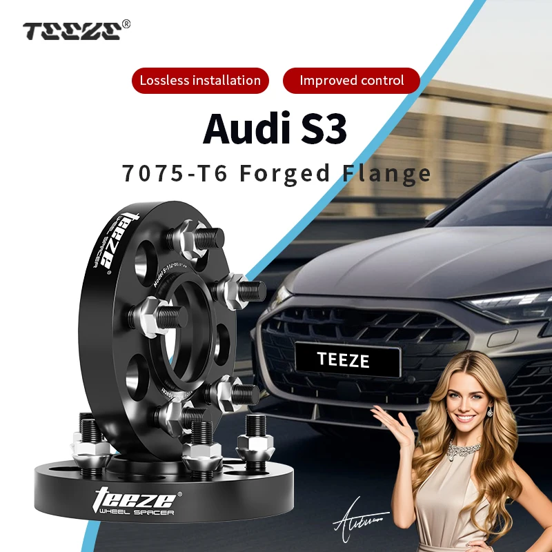 

Teeze 2/4pcs 5x112 57.1 M14 x 1.5 Hub Centric Black Forged wheel spacer For Audi S3 Flange Plate 15/20/25/30/35mm
