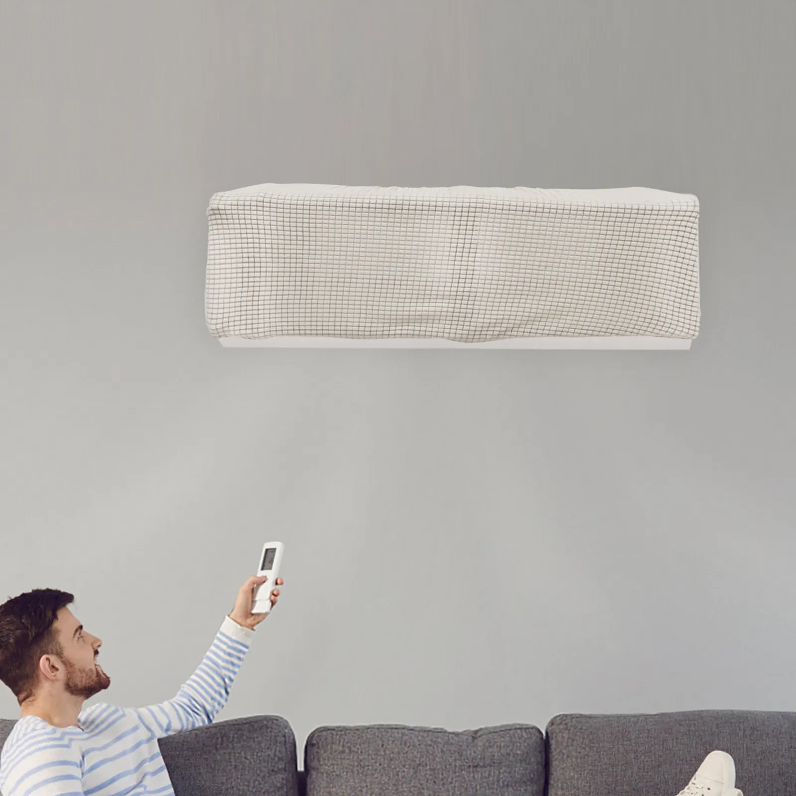 Interior Wall Ac Unit Cover Dustproof Breathable Protective Indoor Air Conditioning Cover for Wall Mounted Split Ac Units Inside