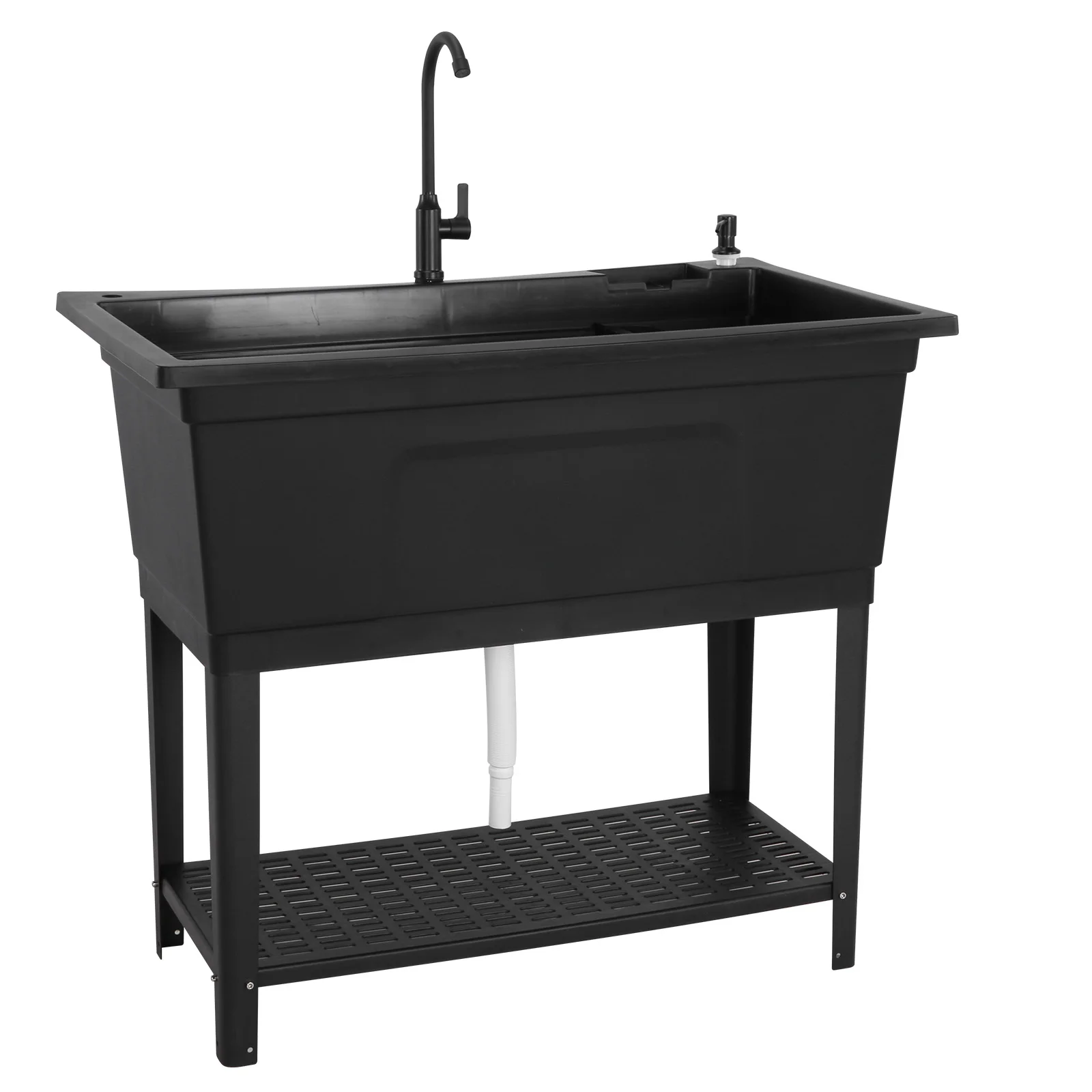 

Одинарная раковина с краном из нержавеющей стали и дозатором для мыла, уличная станция для мытья рук для прачечной, двора, сада