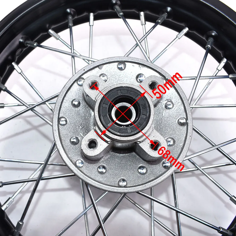 Off Road motorcycle 1.85-12 inch Iron wheel rim Circle Can Fit for 80 / 100-12 inch rear wheel