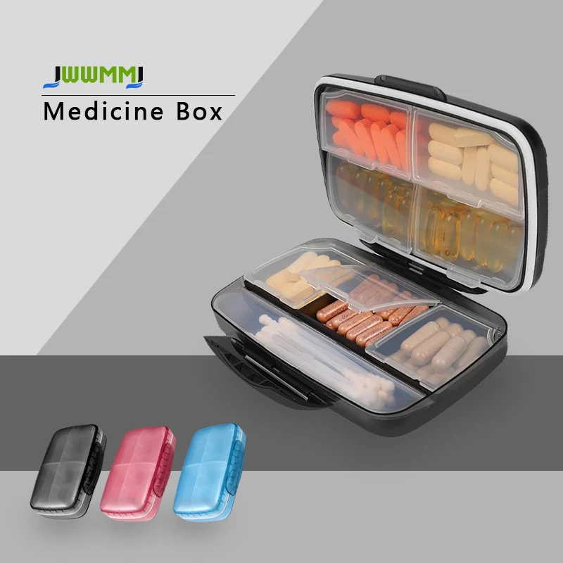 

1pcs Travel Pill Organizer Big 8 Grid Compartments Pill Holder Box Portable Medicine Case - Daily Weekly Medication Organizer