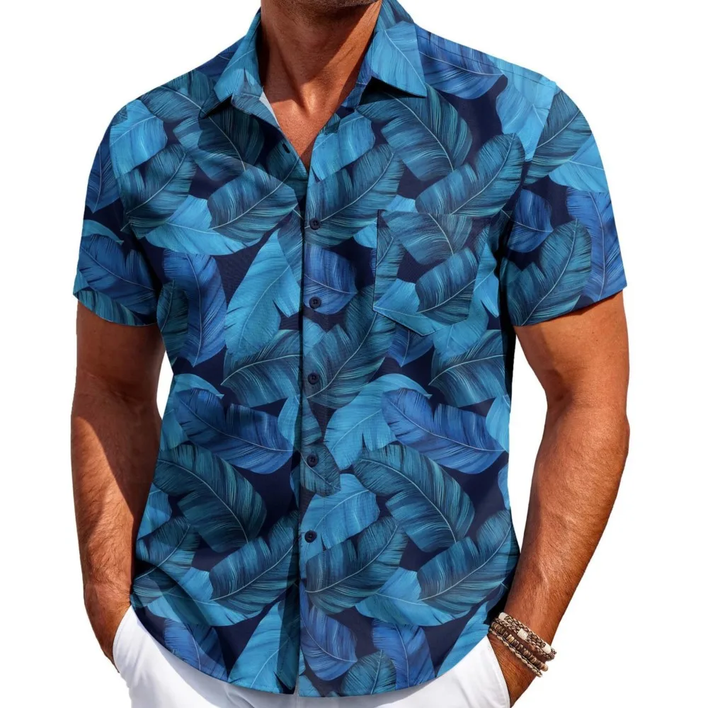 

2026 Casual Men's Shirts Shirts For Man Menswear Clothing Men's T-shirts Beachwear Trendy Holiday Vacation Printed Fashion Loose
