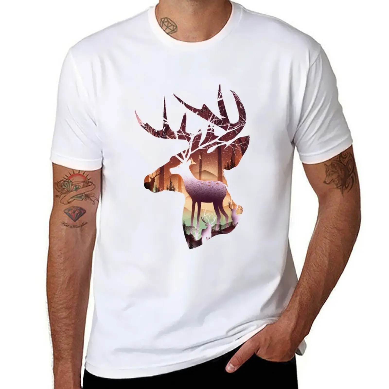 

Mystical Deer T-Shirt t shirts cotton 100% g man t shirts for men T-Shirt