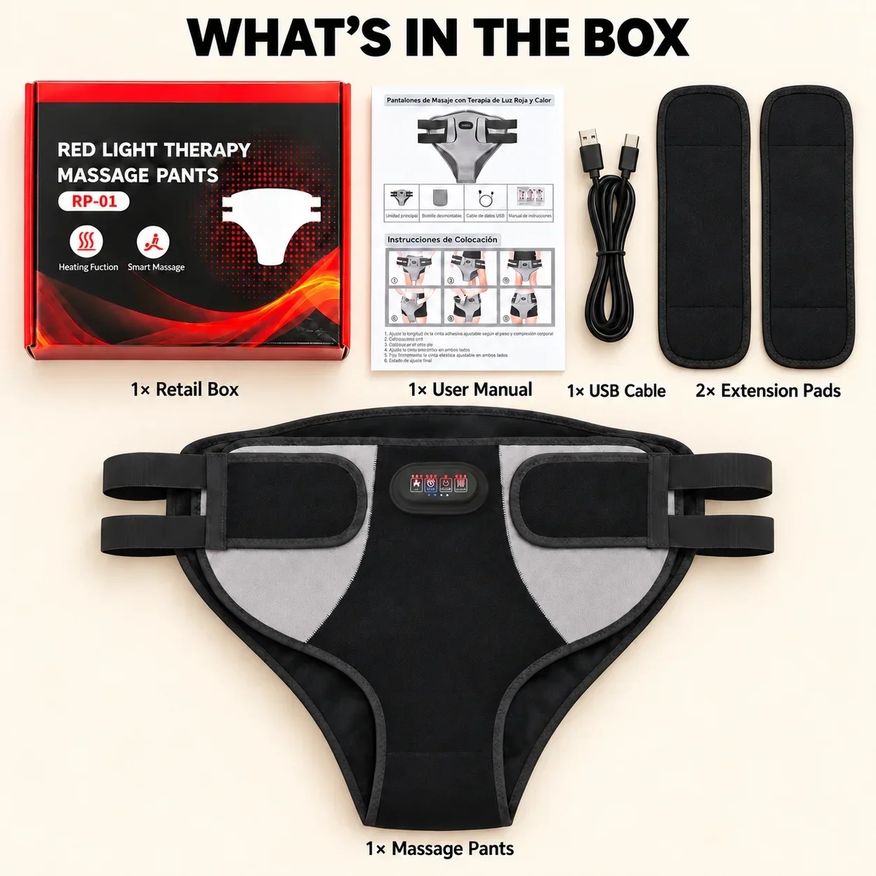 Red Light Hip Heating Wrap 3 Heat Levels 3 Massage Modes 3 Timer Settings Wearable Support Menstrual Discomfort Lower Back Pain