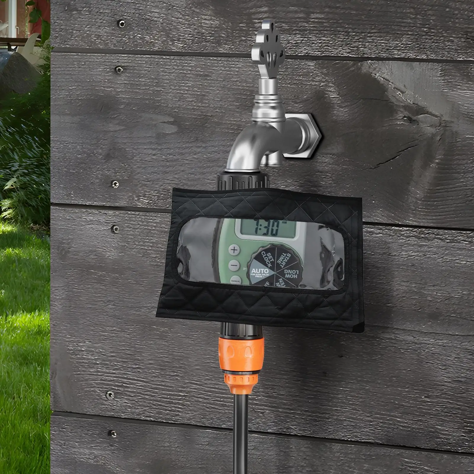 Protective Cover for Hose Faucet Timer with Transparent Front Window Suitable for Outdoor Garden Irrigation Systems