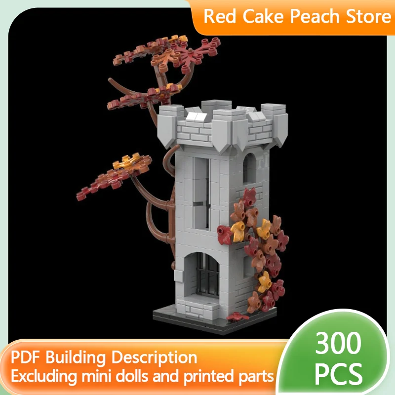 

City Street View Model MOC Building Bricks Medieval Tower In The Fall Modular Technology Children Holiday Gift Assemble Toy Suit