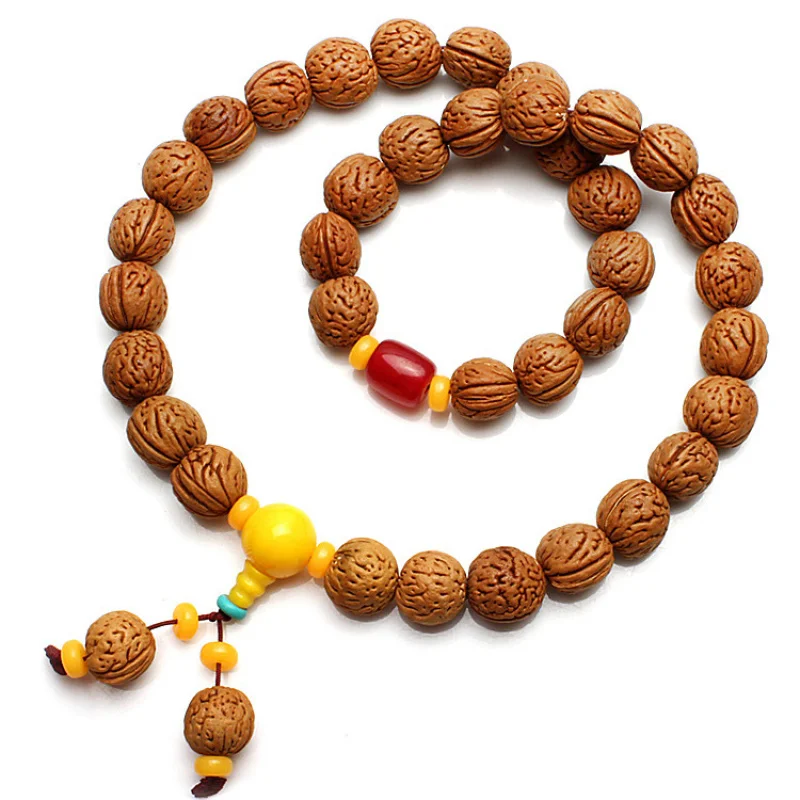 Authentic natural wild premium brain- dragon-patterned peach stone bracelet, short and dense grain brai
