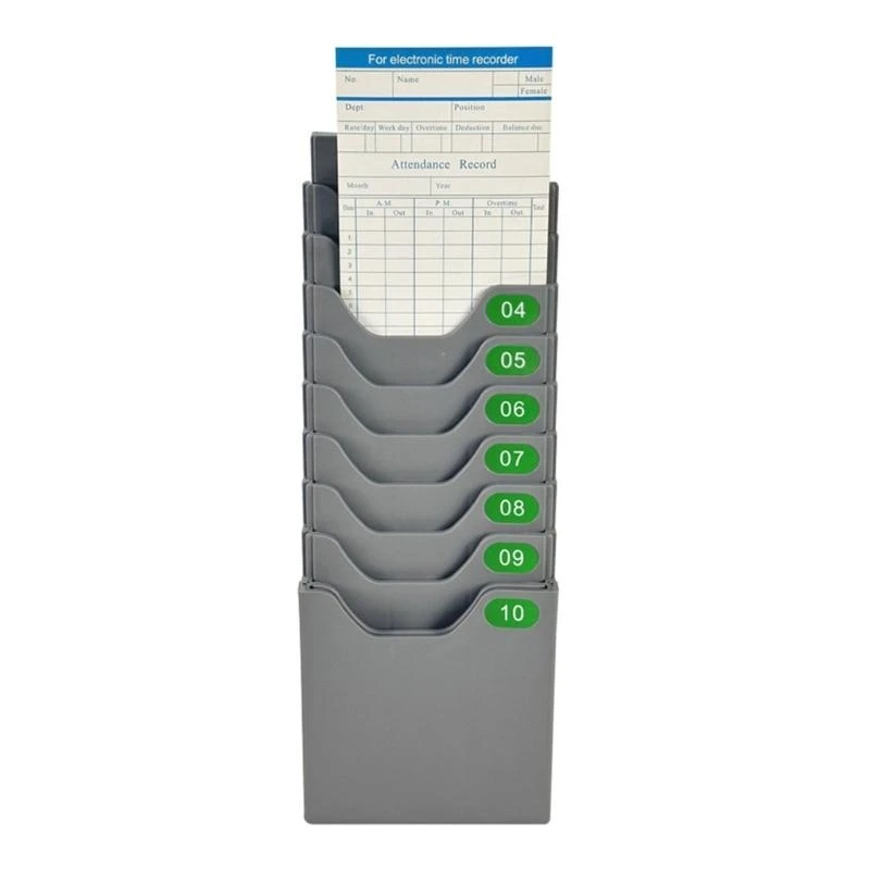 Practical Payroll Record Time Card Rack for Indoor Outdoor Attendance Management