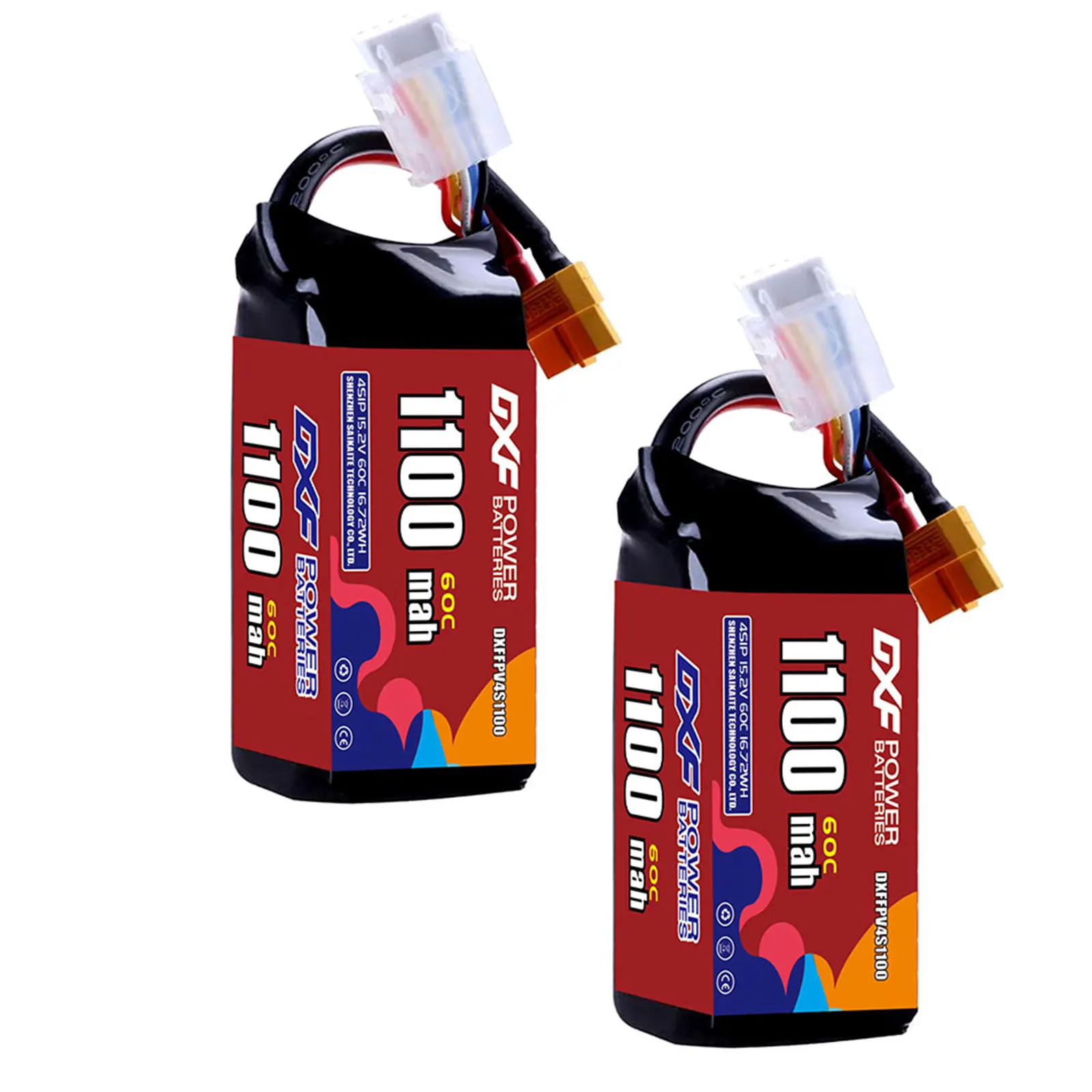 

DXF Lipo 4S аккумулятор 15,2 В 1100 мАч 60C с разъемом XT30 XT60 JST для квадрокоптера, вертолета, дрона, самолета, FPV