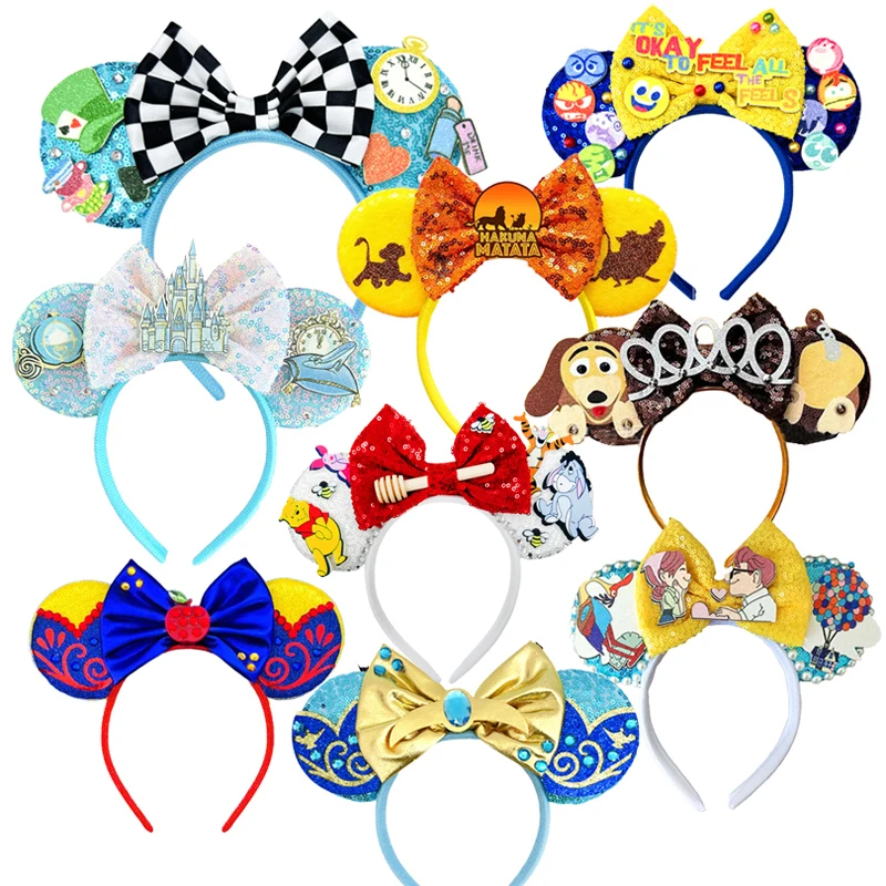 

100pcs Mickey Mouse Ear Headband Guardians Adults Kids Grogu Headwear Rocket Raccoon Hairband Girls Hair Accessorie