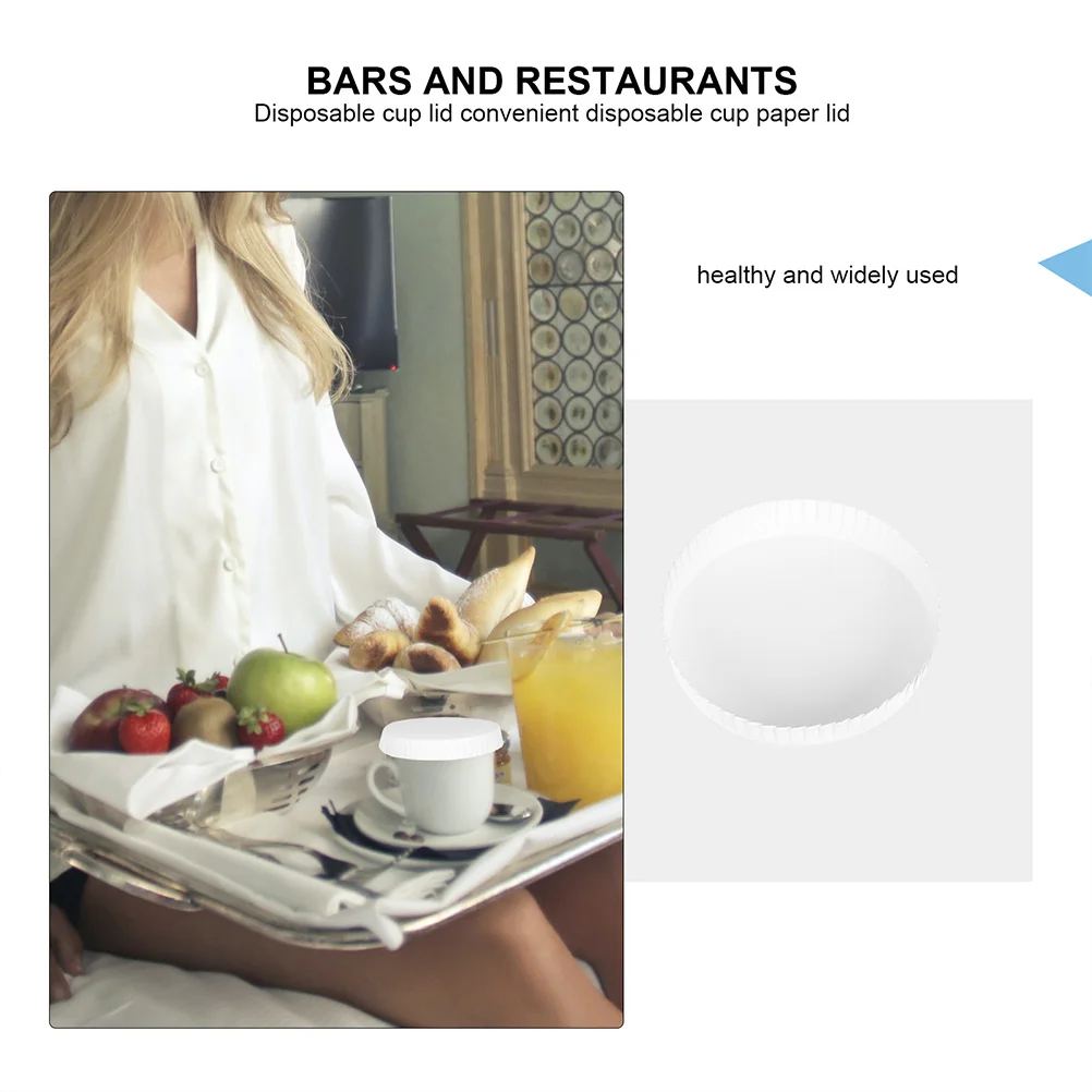 

100Pcs Stackable Disposable Paper Cup Lids Dustproof Cup Covers for Coffee Tea Hotel Drinks Tea Cups Lids Drink Cover