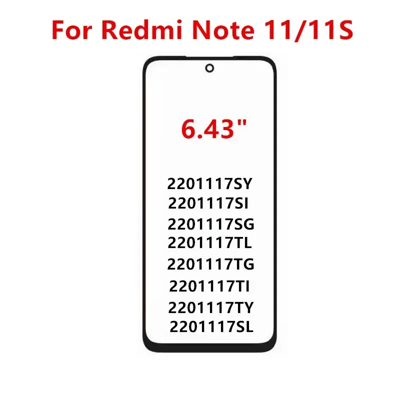 Outer Screen For Xiaomi Redmi Note 11 Pro 4G 5G 11E SE 11R 11T Front Touch Panel LCD Display Glass Cover Repair Parts + OCA