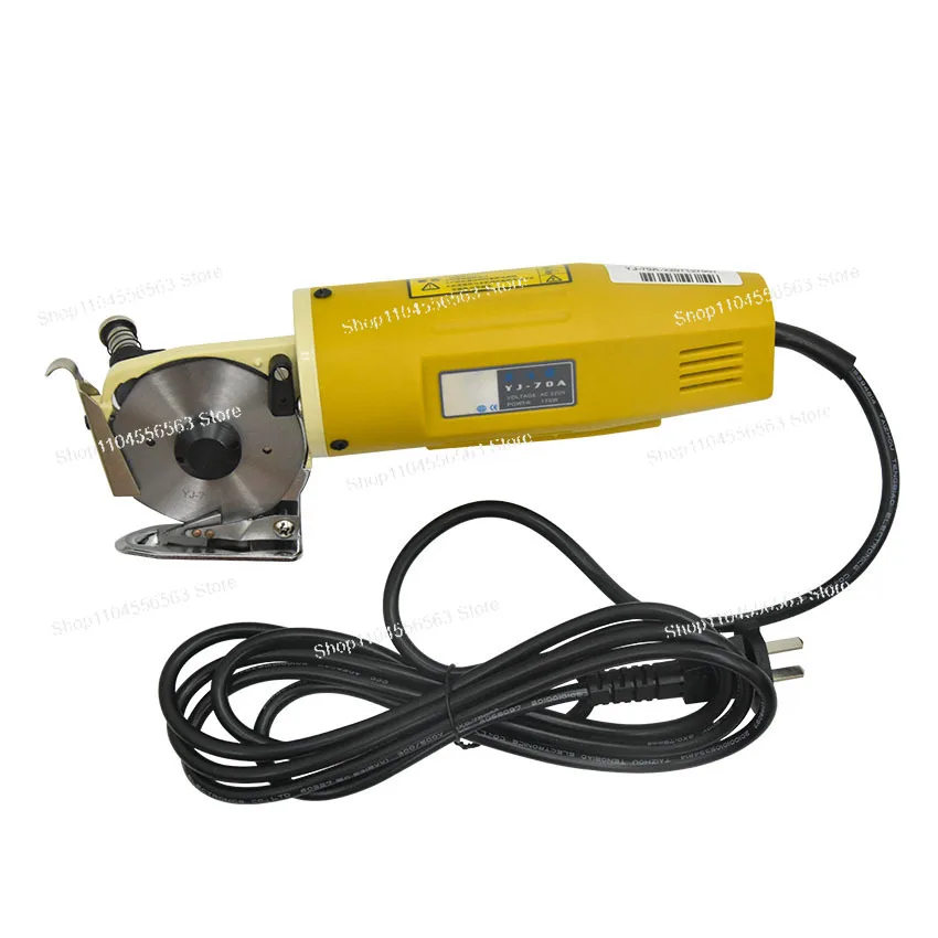 YJ-70A Electric Round Knife Cloth Cutter, 70mm Blade, 2400R Max Speed, 25MM Cutting, Special for Garment Fabric