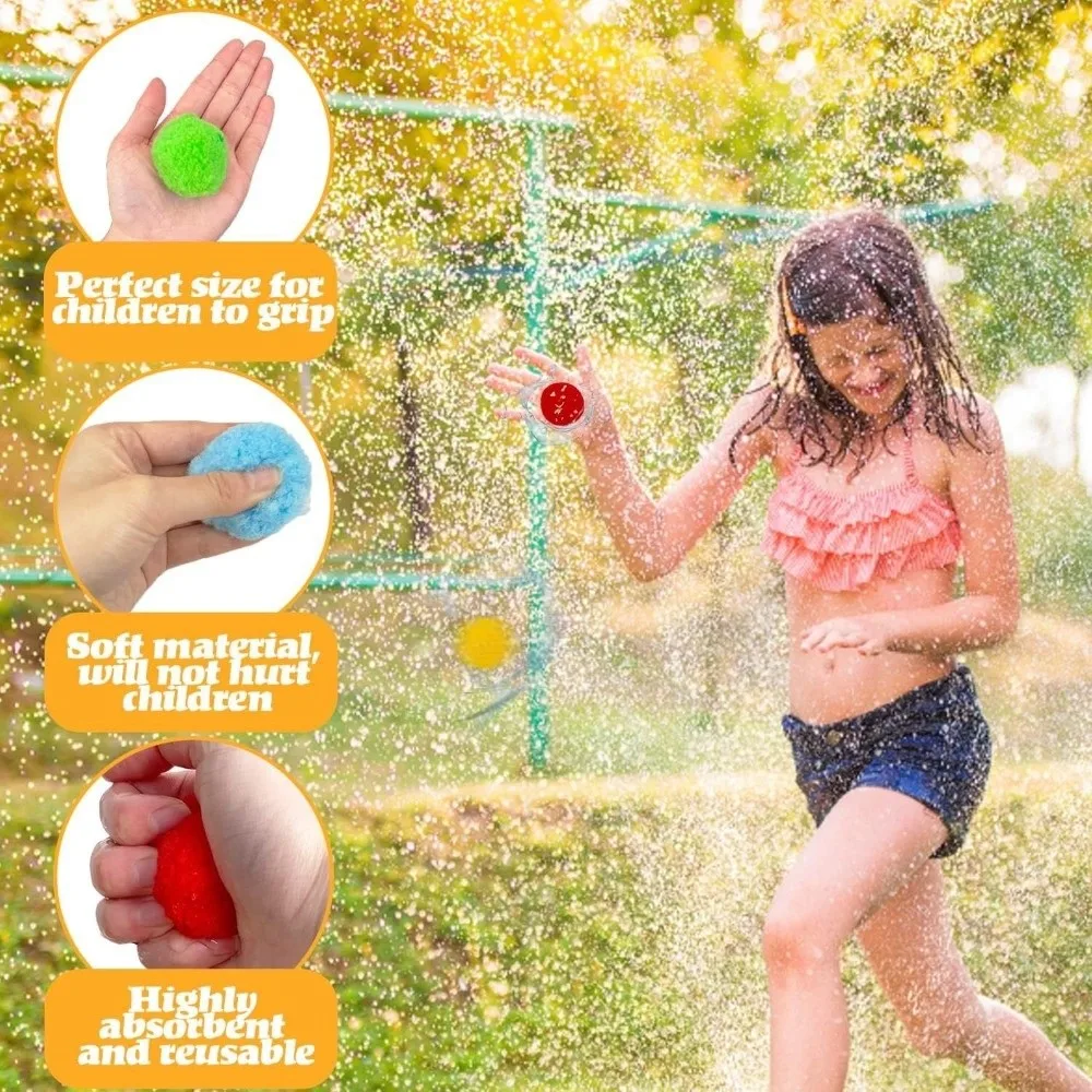 60 pçs bolas de esponja de água coloridas reutilizáveis não vai quebrar kiddo espaço bolas de esponja de água hidratação rápida esponja balões de água
